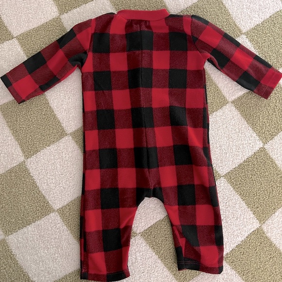 Chick Pea Buffalo Check Flannel Romper - Picture 3 of 3